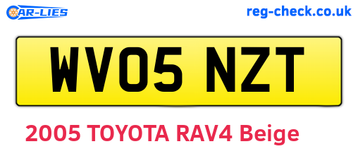 WV05NZT are the vehicle registration plates.