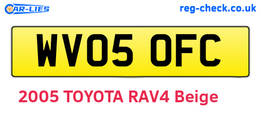 WV05OFC are the vehicle registration plates.