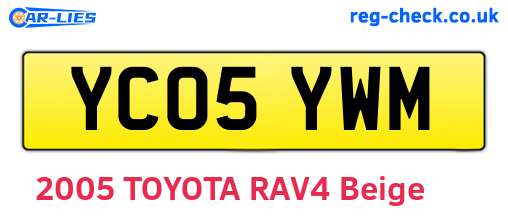 YC05YWM are the vehicle registration plates.