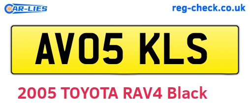 AV05KLS are the vehicle registration plates.