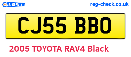 CJ55BBO are the vehicle registration plates.