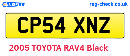 CP54XNZ are the vehicle registration plates.