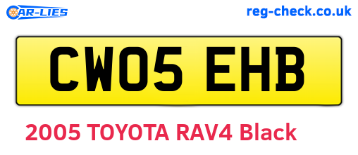 CW05EHB are the vehicle registration plates.