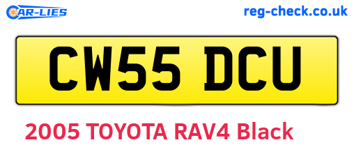 CW55DCU are the vehicle registration plates.