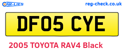 DF05CYE are the vehicle registration plates.