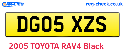 DG05XZS are the vehicle registration plates.