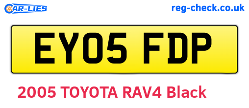 EY05FDP are the vehicle registration plates.