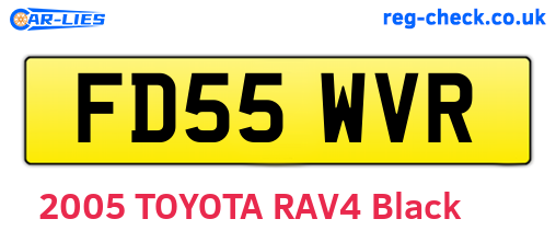 FD55WVR are the vehicle registration plates.