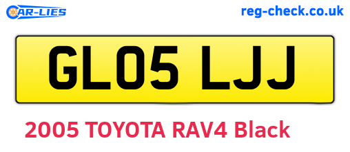 GL05LJJ are the vehicle registration plates.