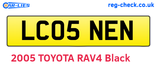 LC05NEN are the vehicle registration plates.