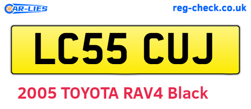 LC55CUJ are the vehicle registration plates.