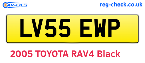 LV55EWP are the vehicle registration plates.