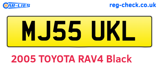 MJ55UKL are the vehicle registration plates.