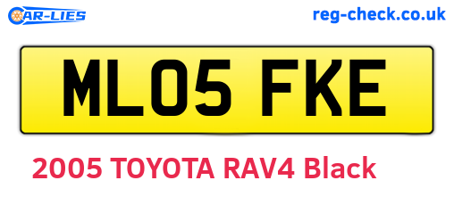 ML05FKE are the vehicle registration plates.
