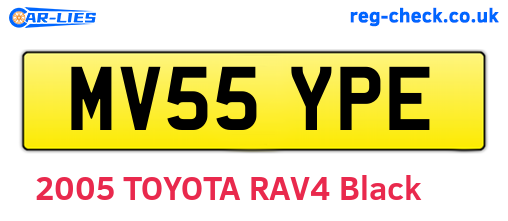 MV55YPE are the vehicle registration plates.