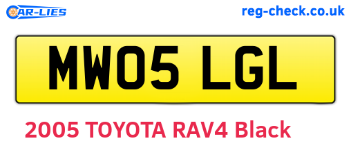 MW05LGL are the vehicle registration plates.