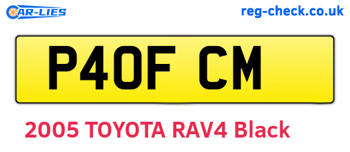 P40FCM are the vehicle registration plates.