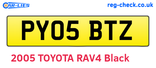 PY05BTZ are the vehicle registration plates.