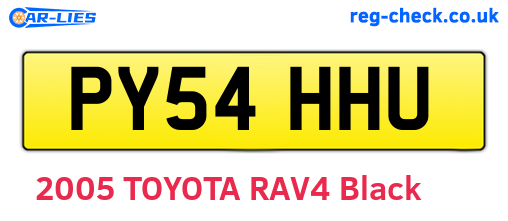 PY54HHU are the vehicle registration plates.
