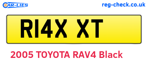 R14XXT are the vehicle registration plates.