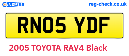 RN05YDF are the vehicle registration plates.