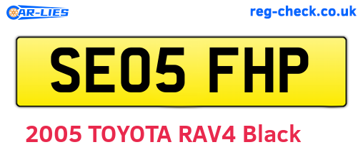 SE05FHP are the vehicle registration plates.