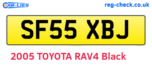 SF55XBJ are the vehicle registration plates.