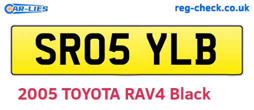 SR05YLB are the vehicle registration plates.