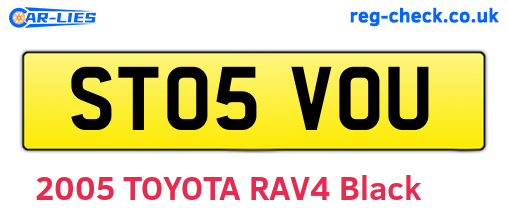 ST05VOU are the vehicle registration plates.