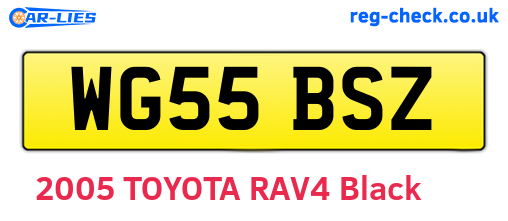 WG55BSZ are the vehicle registration plates.