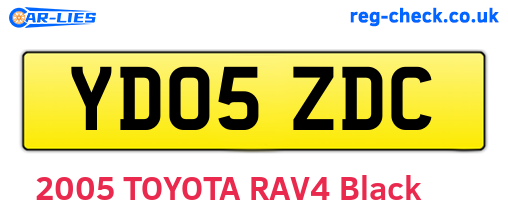 YD05ZDC are the vehicle registration plates.