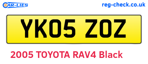 YK05ZOZ are the vehicle registration plates.