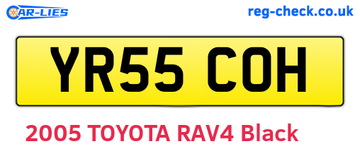 YR55COH are the vehicle registration plates.