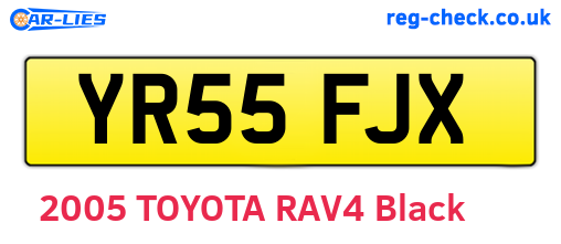 YR55FJX are the vehicle registration plates.