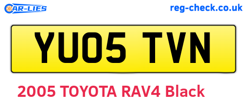 YU05TVN are the vehicle registration plates.