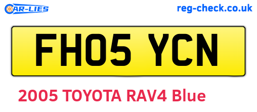 FH05YCN are the vehicle registration plates.