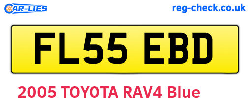 FL55EBD are the vehicle registration plates.