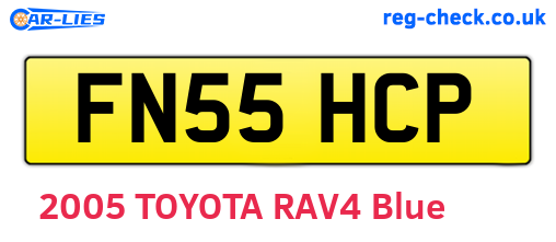 FN55HCP are the vehicle registration plates.