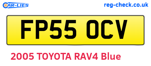 FP55OCV are the vehicle registration plates.