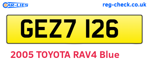 GEZ7126 are the vehicle registration plates.