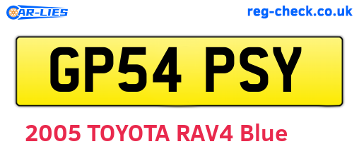 GP54PSY are the vehicle registration plates.