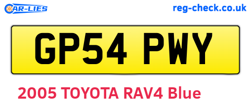 GP54PWY are the vehicle registration plates.