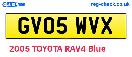GV05WVX are the vehicle registration plates.