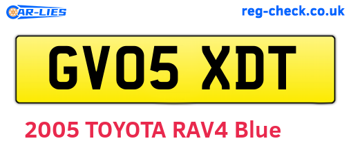 GV05XDT are the vehicle registration plates.