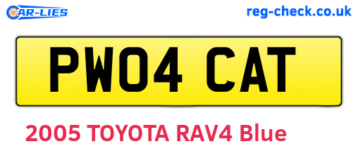 PW04CAT are the vehicle registration plates.