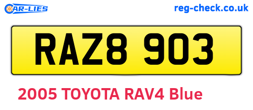 RAZ8903 are the vehicle registration plates.