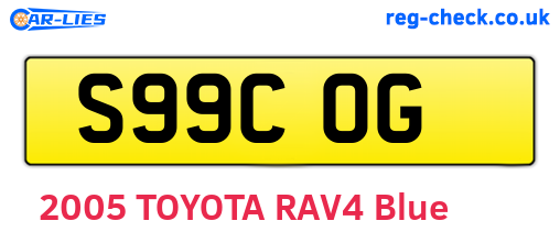 S99COG are the vehicle registration plates.