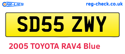 SD55ZWY are the vehicle registration plates.