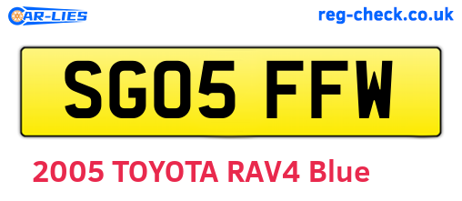 SG05FFW are the vehicle registration plates.