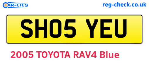 SH05YEU are the vehicle registration plates.
